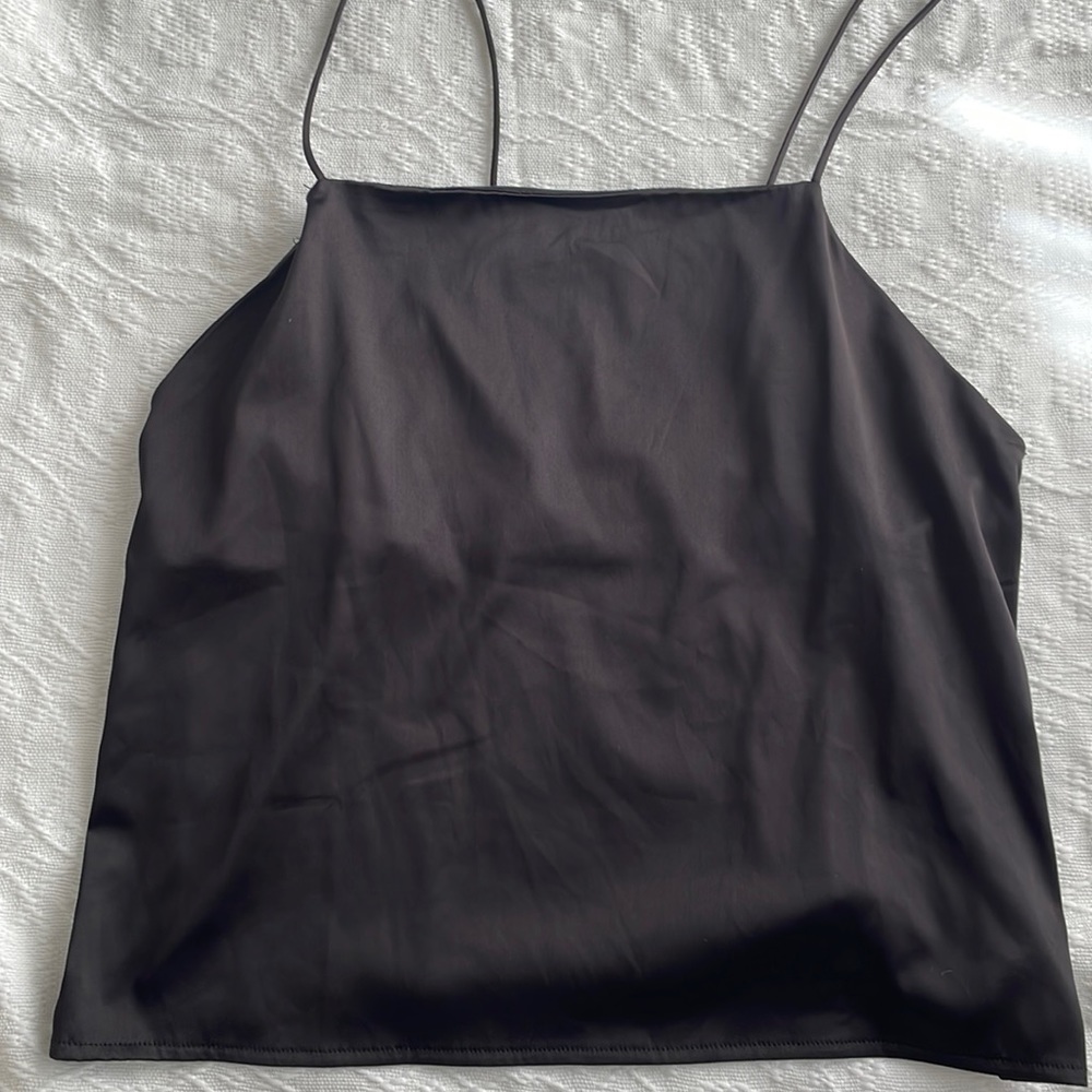 Zara black silk cami